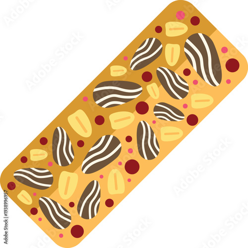 Granola bar with oats, nuts, and berries offering a nutritious and energetic snack