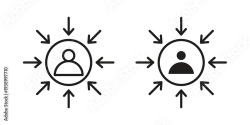 Centric consumer icon - editable stroke vector illustration eps10.