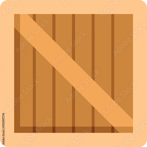 Wooden crate representing cargo, delivery, and shipping concepts