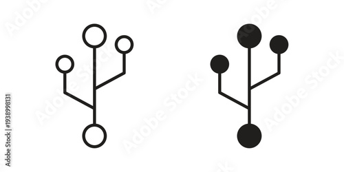 Code branch icon - editable stroke vector illustration eps10.