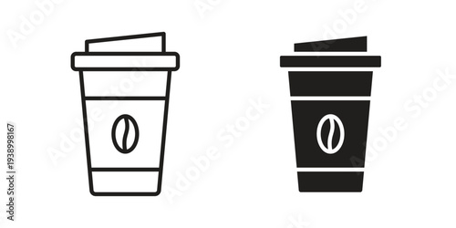 Coffee icon - editable stroke vector illustration eps10.