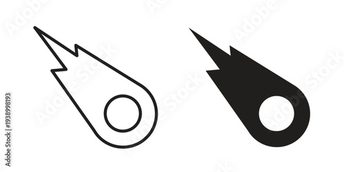 Comet icon - editable stroke vector illustration eps10.