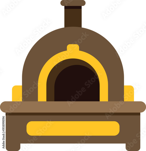 Wood fired oven icon depicting traditional bakery or pizza cooking