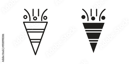 Confetti icon - editable stroke vector illustration eps10.