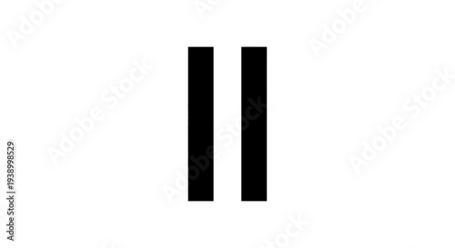 Simple black pause icon on white background