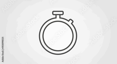 Simple black outline stopwatch icon on light grey background