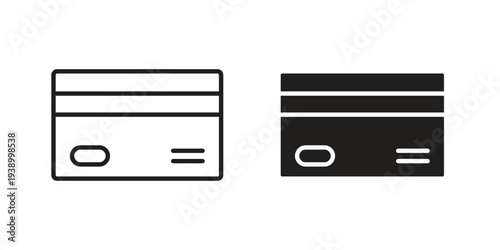Credit card icon - editable stroke vector illustration eps10.