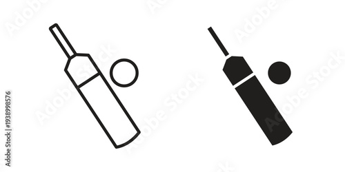 Cricket icon - editable stroke vector illustration eps10.