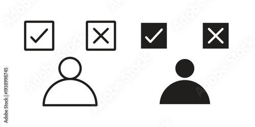 Decision icon - editable stroke vector illustration eps10.