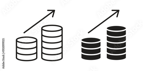 Earning icon - editable stroke vector illustration eps10.