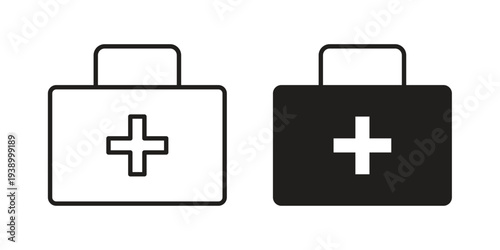 Doctor bag icon - editable stroke vector illustration eps10.