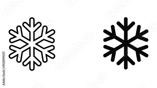 Snowflake Icons Cold Weather Symbol