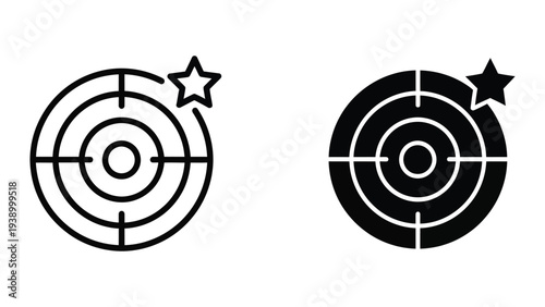 Target Star Success Icon Business Goal Achievement