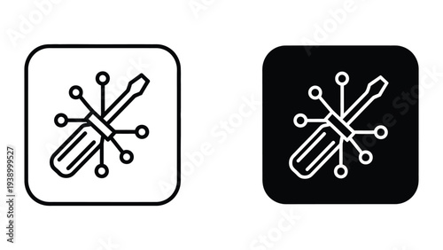 Screwdriver Circuit Technology Icon Business Solution