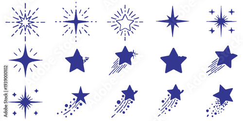 Explosion burst star shapes set vector illustration flat design scalable art eps 10