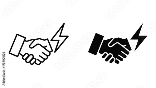Handshake Agreement Power Icon Commercial