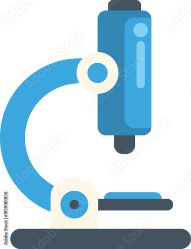 Microscope standing on a clean white background, representing scientific discovery and medicine