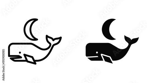 Whale Moon Icon Marketing