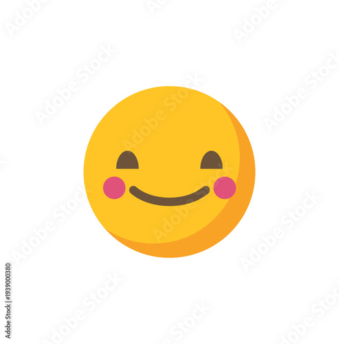 Yellow facial expression symbol showing joy and contentment