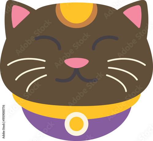 Maneki neko cat bringing good luck and fortune symbol