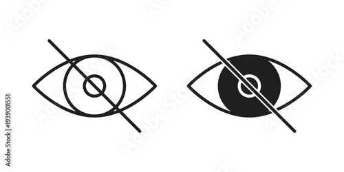 Eye crossed icon - editable stroke vector illustration eps10.