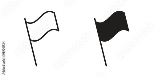 Flag icon - editable stroke vector illustration eps10.