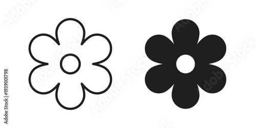 Flower icon - editable stroke vector illustration eps10.