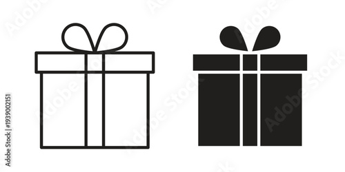 Gift icon - editable stroke vector illustration eps10.