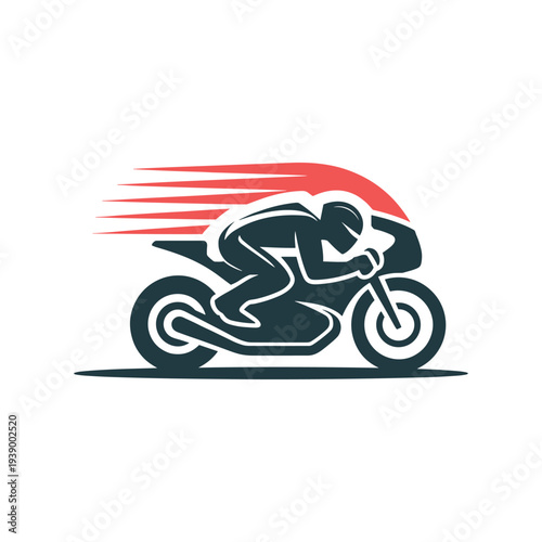 Motorcycle rider speeding with motion blur