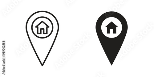 Home location icon - editable stroke vector illustration eps10. Free Download Home location icon - editable stroke vector illustration eps10. - GFXLoad