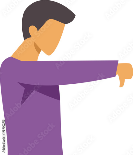Person showing a thumbs down gesture, symbolizing dislike and disapproval