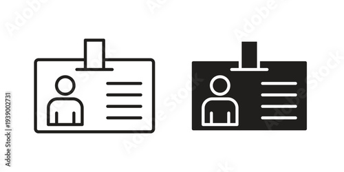 ID badge icon - editable stroke vector illustration eps10.