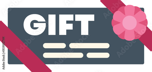 Gift card with ribbon and bow offering a bonus discount for shopping