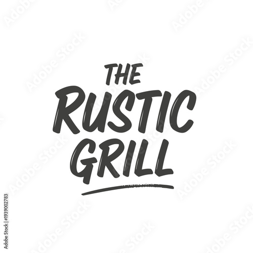The Rustic Grill Chalk Handwriting Typography for Restaurant Cafe Bar logo design vector.