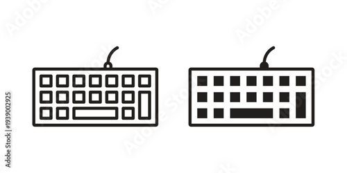 Keyboard icon - editable stroke vector illustration eps10.