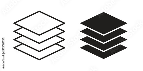 Layers icon - editable stroke vector illustration eps10.