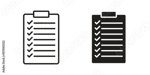 List check icon - editable stroke vector illustration eps10.