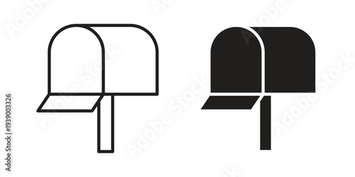 Mailbox icon - editable stroke vector illustration eps10.