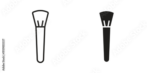 Makeup brush icon - editable stroke vector illustration eps10.
