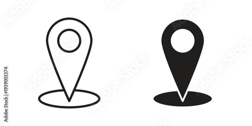 Map marker icon - editable stroke vector illustration eps10.