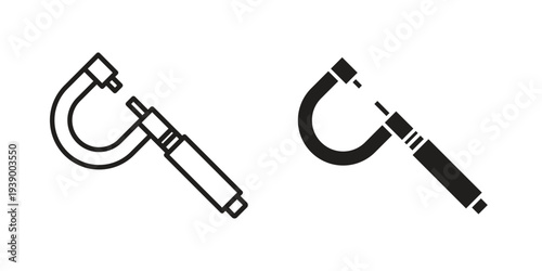 Micrometer icon - editable stroke vector illustration eps10.