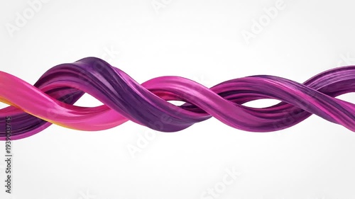 Minimalist Audio Visualization Colorful 3D Fluid Ribbons Mimicking Smooth Flow of Musical Melody