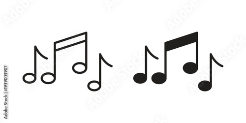 Music icon - editable stroke vector illustration eps10.