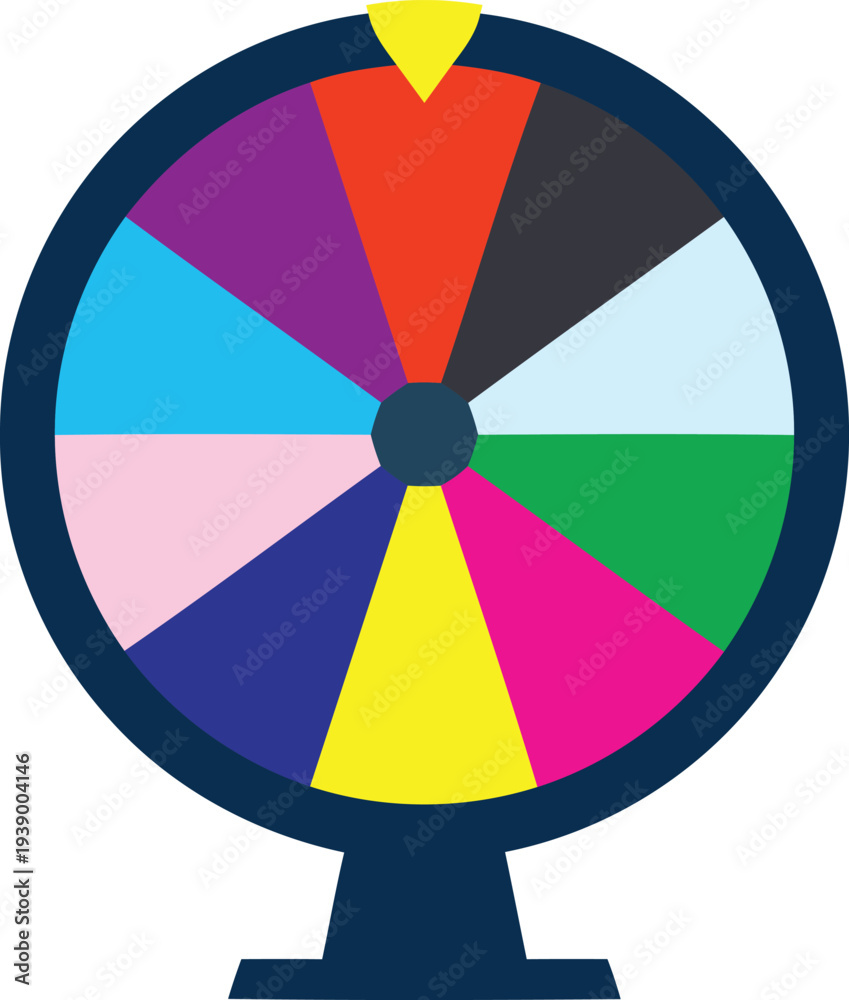 Obraz premium Colorful Spin Prize Wheel – Lucky Draw Fortune Wheel Game Vector Illustration Design