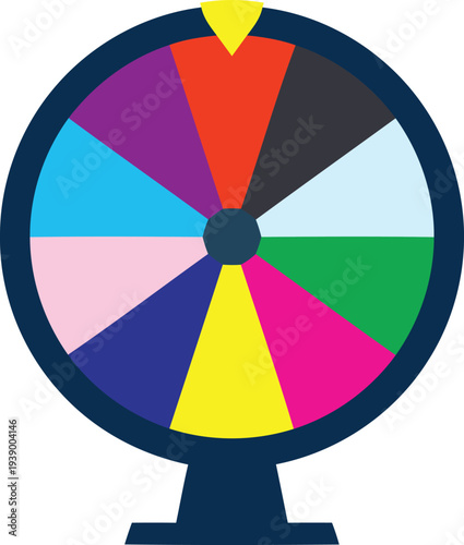 Colorful Spin Prize Wheel – Lucky Draw Fortune Wheel Game Vector Illustration Design