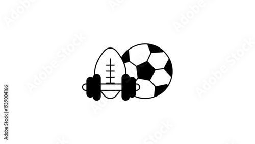 Sports Balls Icons Soccer on a white background