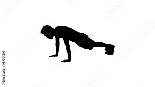 Silhouette of Man Doing Push Up Exercise