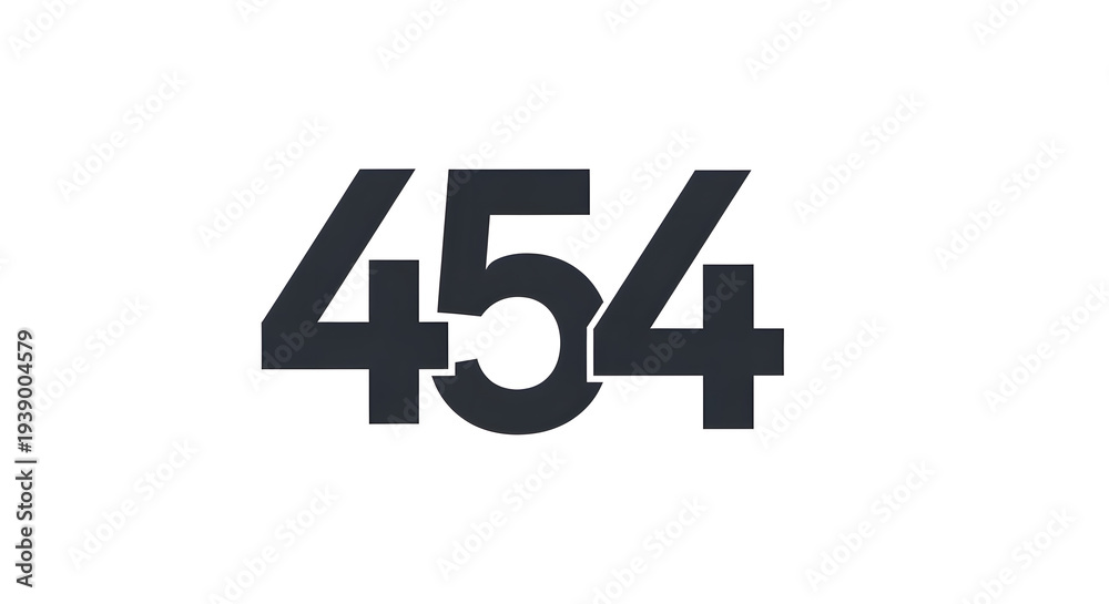 Obraz premium The numerical value four hundred fifty four displayed in clear legible text