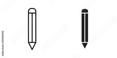 Pencil icon - editable stroke vector illustration eps10.