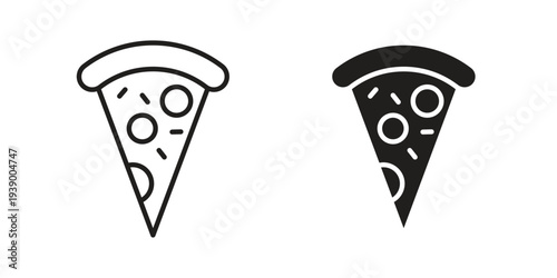 Pizza slice icon - editable stroke vector illustration eps10.